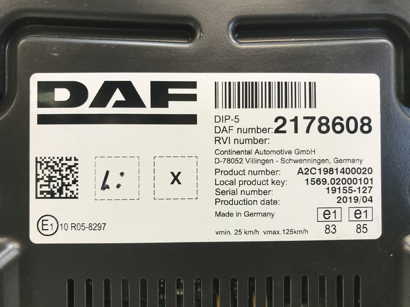 DAF CF Euro 6 - Mērinstrumentu panelis - Kravas automašīna: foto 3 DAF CF Euro 6 - Mērinstrumentu panelis - Kravas automašīna: foto 3