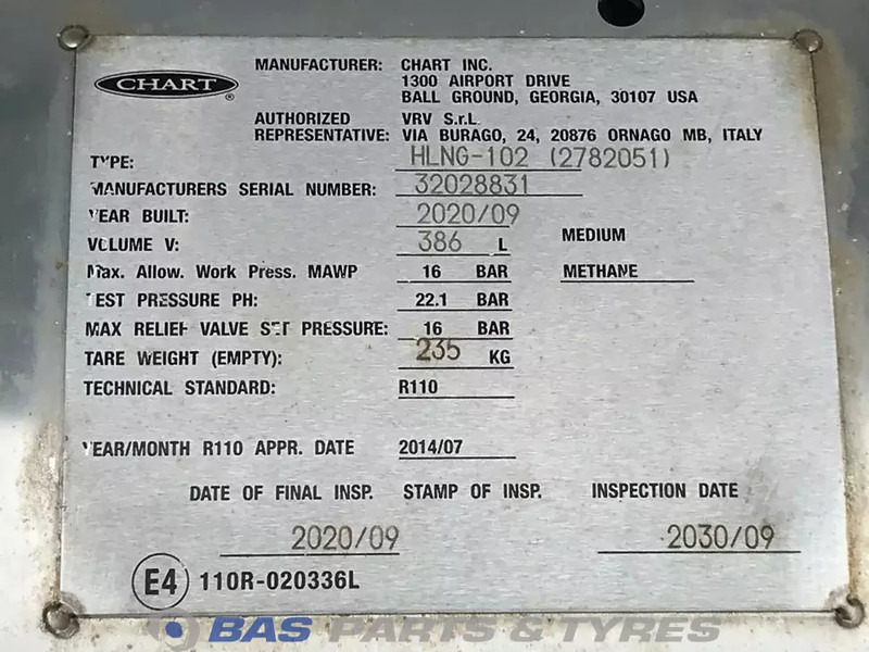 Scania LNG tank Scania 352 Liter 2574686 - Degvielas tvertne - Kravas automašīna: foto 5 Scania LNG tank Scania 352 Liter 2574686 - Degvielas tvertne - Kravas automašīna: foto 5