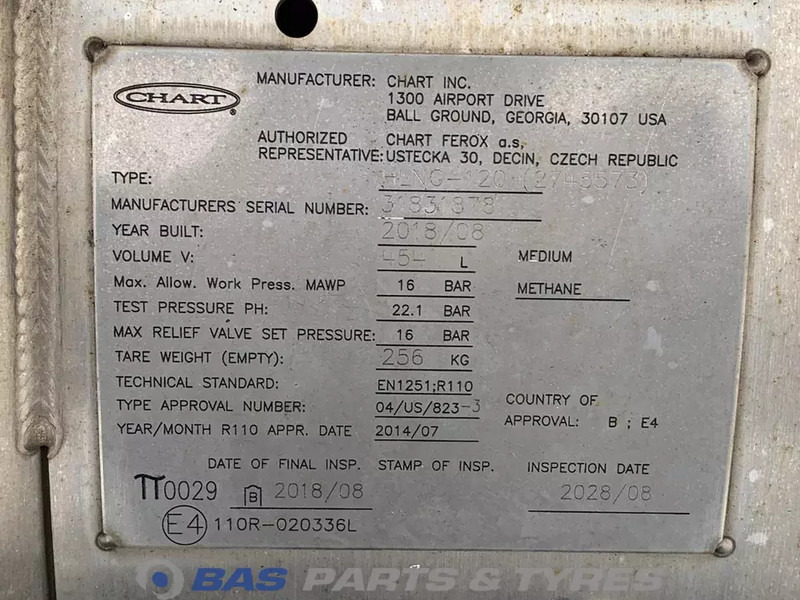 Scania LNG tank Scania 406 Liter 1776103 - Degvielas tvertne - Kravas automašīna: foto 5 Scania LNG tank Scania 406 Liter 1776103 - Degvielas tvertne - Kravas automašīna: foto 5