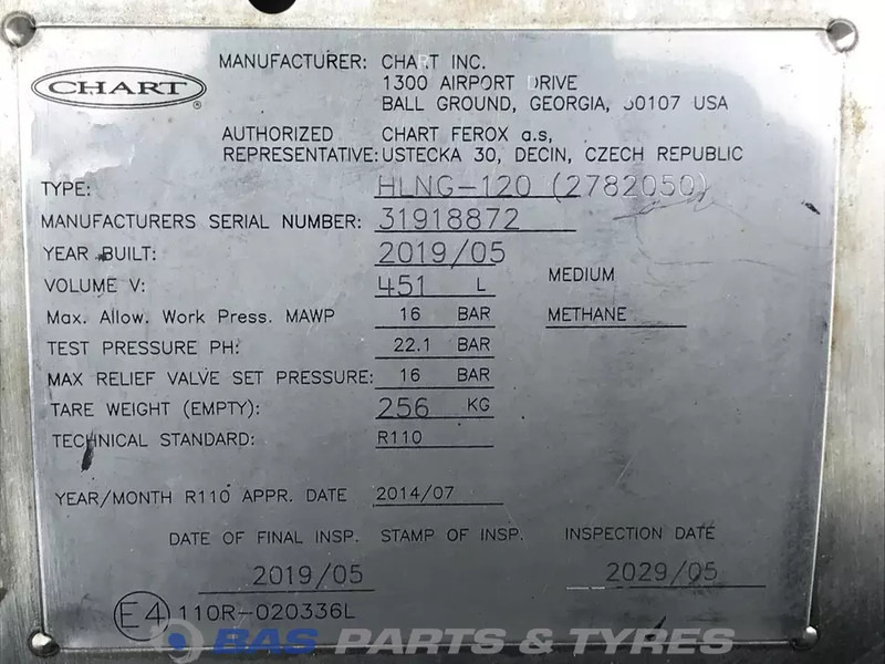 Scania LNG tank Scania 406 Liter 2782050 - Degvielas tvertne - Kravas automašīna: foto 5 Scania LNG tank Scania 406 Liter 2782050 - Degvielas tvertne - Kravas automašīna: foto 5