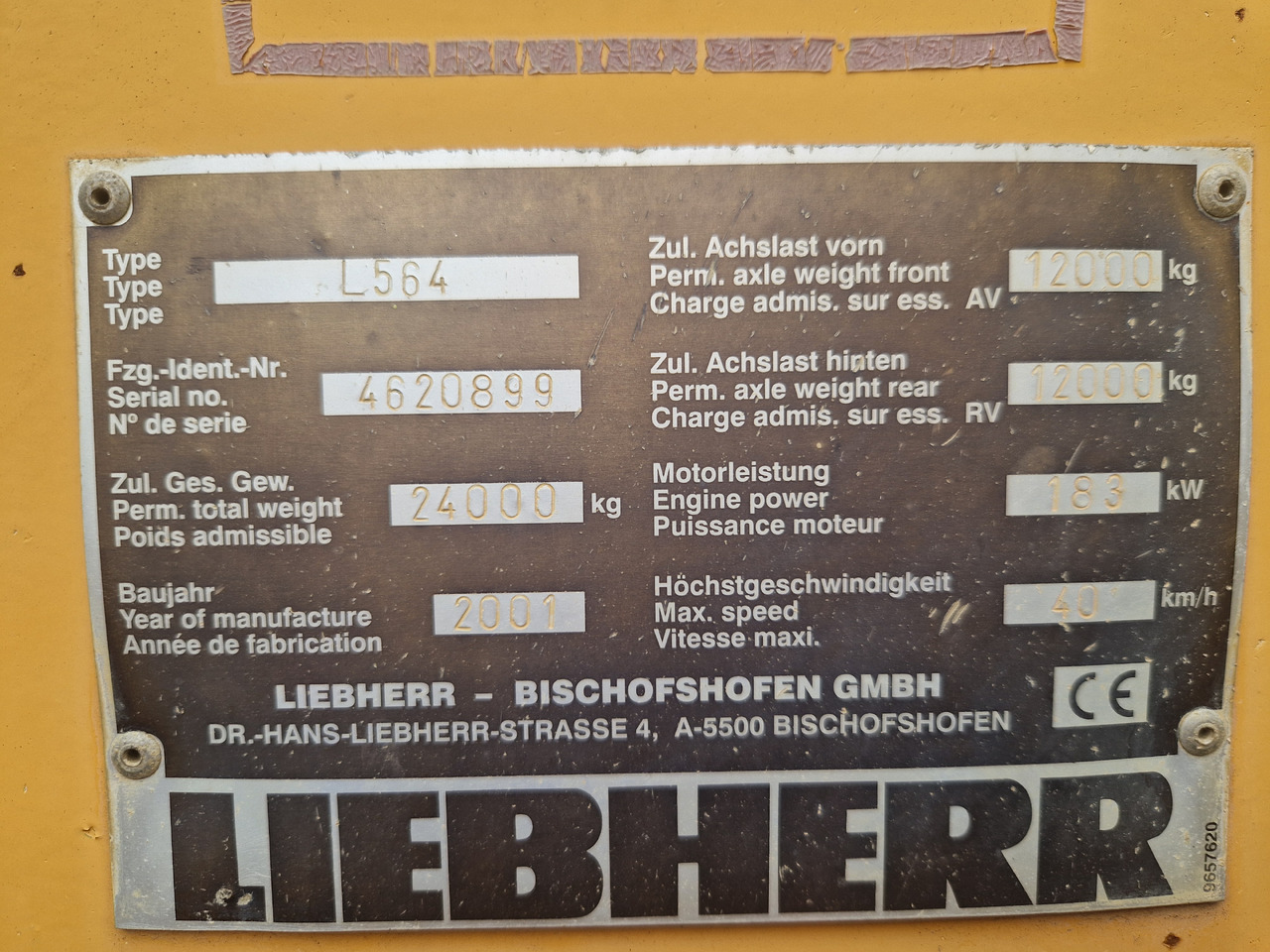 LIEBHERR L564 N/S: 4620899 (2001) - Riteņu iekrāvējs: foto 3 LIEBHERR L564 N/S: 4620899 (2001) - Riteņu iekrāvējs: foto 3