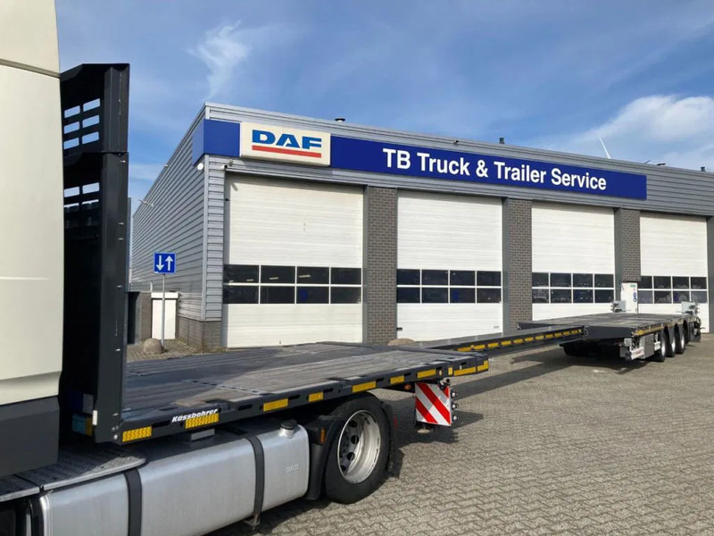 Kässbohrer SPA M3 / 1N - 18 / 27 Heavy Duty uitschuifbare vlakke mega trailer met liftas, rongen en oprijplaten - Puspiekabe slēgtā virsbūve: foto 4 Kässbohrer SPA M3 / 1N - 18 / 27 Heavy Duty uitschuifbare vlakke mega trailer met liftas, rongen en oprijplaten - Puspiekabe slēgtā virsbūve: foto 4