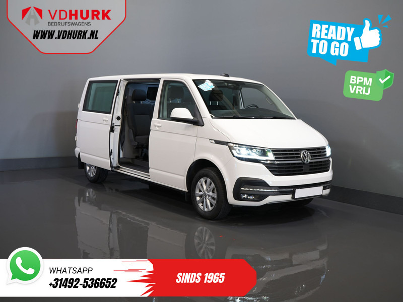 Mazs furgons, Kravas-pasažieru furgons Volkswagen Transporter 2.0 TDI 150 pk Aut. L2 DC Dubbel Cabine BPM VRIJ! Ready2Go 2xSchuifdeur/ Adapt Cruise/ LED/ Standkachel/ Stoelverw./ Carplay/ Ca: foto 9