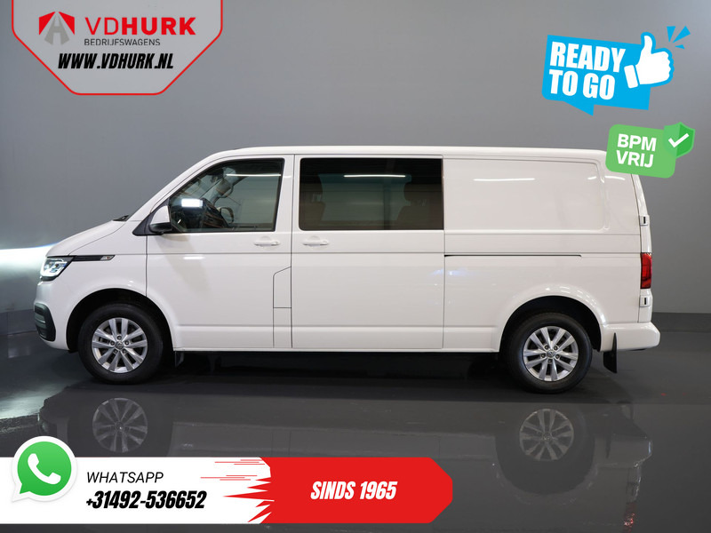 Mazs furgons, Kravas-pasažieru furgons Volkswagen Transporter 2.0 TDI 150 pk Aut. L2 DC Dubbel Cabine BPM VRIJ! Ready2Go 2xSchuifdeur/ Adapt Cruise/ LED/ Standkachel/ Stoelverw./ Carplay/ Ca: foto 10