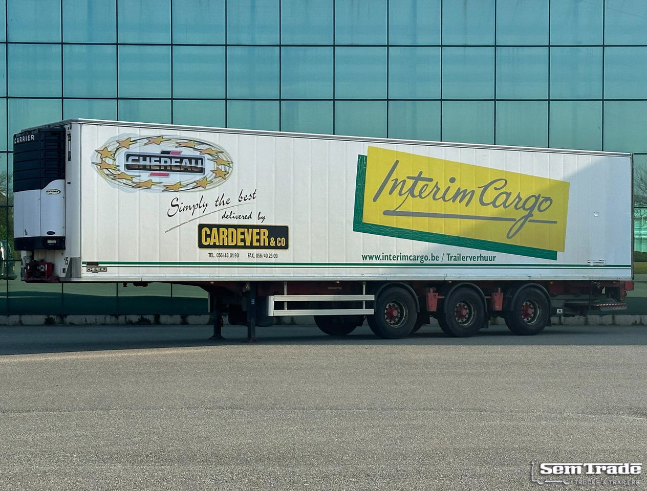 Renders Chereau Carrier Maxima 1300 Steering Axle Tail Lift Belgium Trailer - Puspiekabe refrižerators: foto 1 Renders Chereau Carrier Maxima 1300 Steering Axle Tail Lift Belgium Trailer - Puspiekabe refrižerators: foto 1