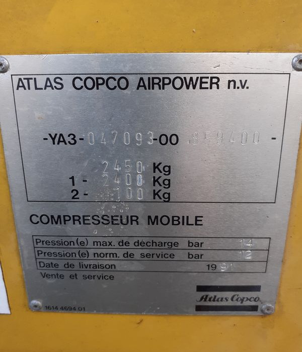 Compresseur de chantier Atlas Copco XAHS 175 - Gaisa kompresors: foto 5 Compresseur de chantier Atlas Copco XAHS 175 - Gaisa kompresors: foto 5