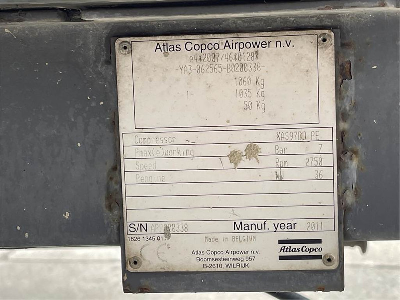 Atlas-Copco XAS 97 DD - Gaisa kompresors: foto 4 Atlas-Copco XAS 97 DD - Gaisa kompresors: foto 4