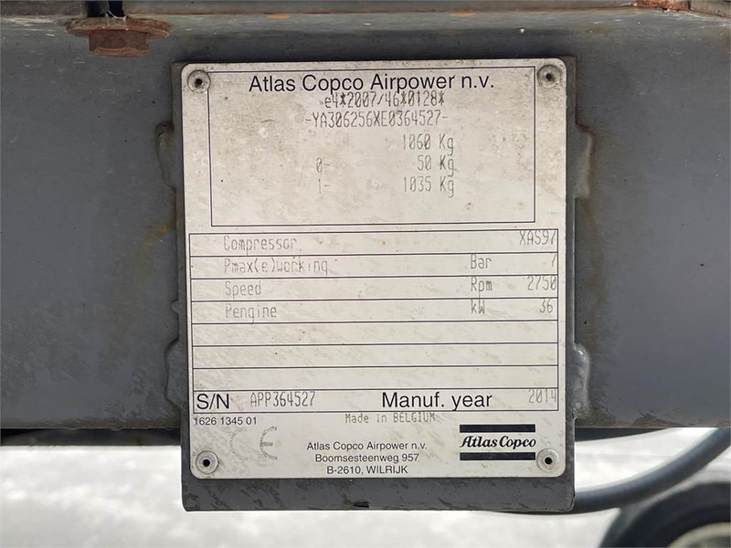 Atlas-Copco XAS 97 DD - N - Gaisa kompresors: foto 5 Atlas-Copco XAS 97 DD - N - Gaisa kompresors: foto 5