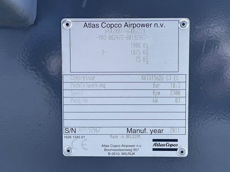 Atlas-Copco XATS 156 DD - N - Gaisa kompresors: foto 5 Atlas-Copco XATS 156 DD - N - Gaisa kompresors: foto 5