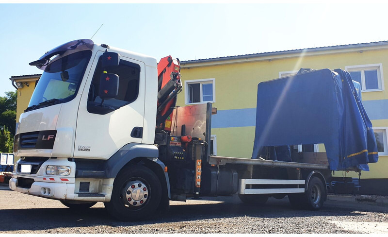 DAF 15t LF55.220 +Palfinger PK8500 - Kravas automašīna ar tentu, Kravas auto ar manipulatoru: foto 1 DAF 15t LF55.220 +Palfinger PK8500 - Kravas automašīna ar tentu, Kravas auto ar manipulatoru: foto 1