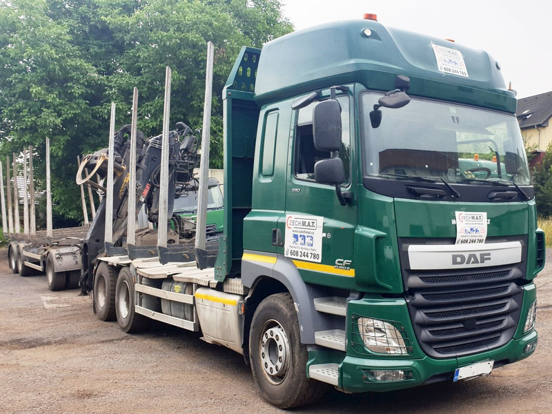 DAF 6x4 CF510 33/26t +HIAB Loglift 135 ZT94 +Umikov PP3 - Kokvedējs, Kravas auto ar manipulatoru: foto 1 DAF 6x4 CF510 33/26t +HIAB Loglift 135 ZT94 +Umikov PP3 - Kokvedējs, Kravas auto ar manipulatoru: foto 1