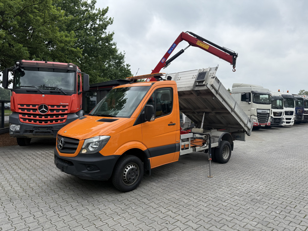 Mercedes-Benz Sprinter 516 Kipper mit Kran HMF 270 - Komercauto pašizgāzējs: foto 1 Mercedes-Benz Sprinter 516 Kipper mit Kran HMF 270 - Komercauto pašizgāzējs: foto 1