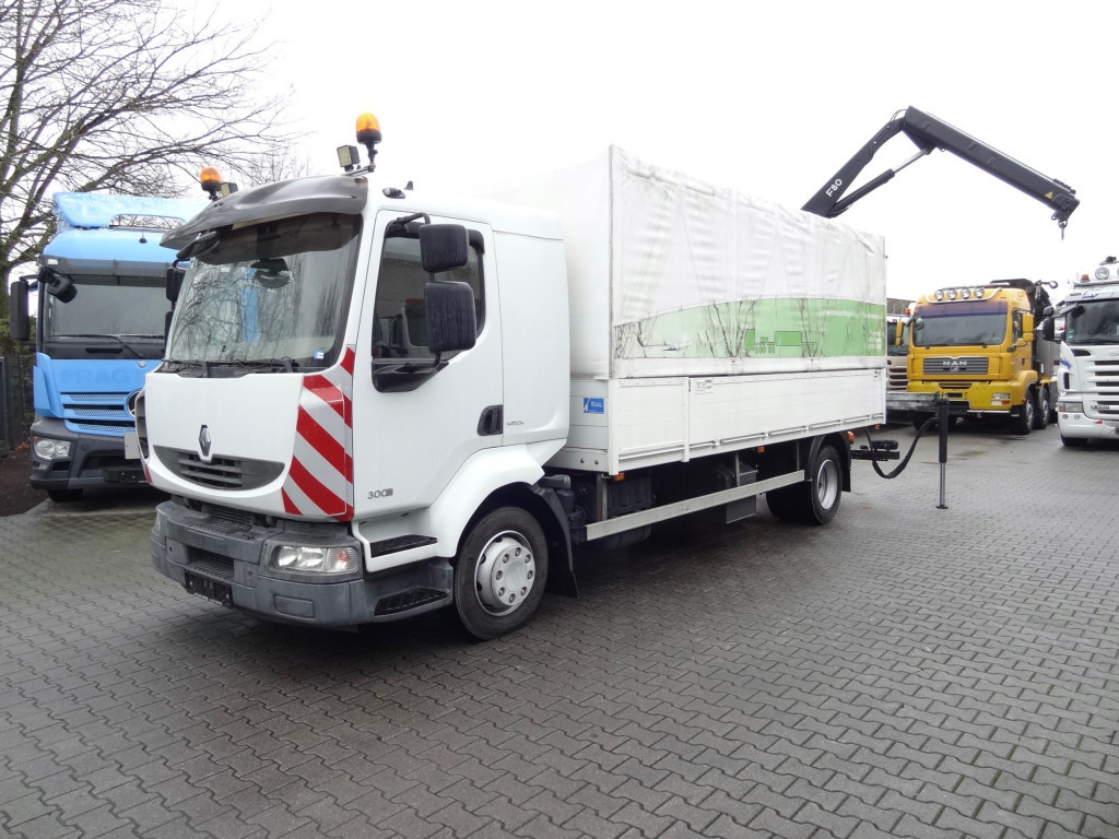 Renault Midlum 300.12 Fassi F80 - Bortu kravas automašīna/ Platforma, Kravas auto ar manipulatoru: foto 1 Renault Midlum 300.12 Fassi F80 - Bortu kravas automašīna/ Platforma, Kravas auto ar manipulatoru: foto 1