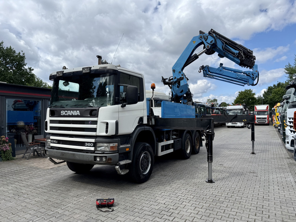 Scania P124 360 6X6 Palfinger 48000 bis 32 Meter - Bortu kravas automašīna/ Platforma, Kravas auto ar manipulatoru: foto 1 Scania P124 360 6X6 Palfinger 48000 bis 32 Meter - Bortu kravas automašīna/ Platforma, Kravas auto ar manipulatoru: foto 1
