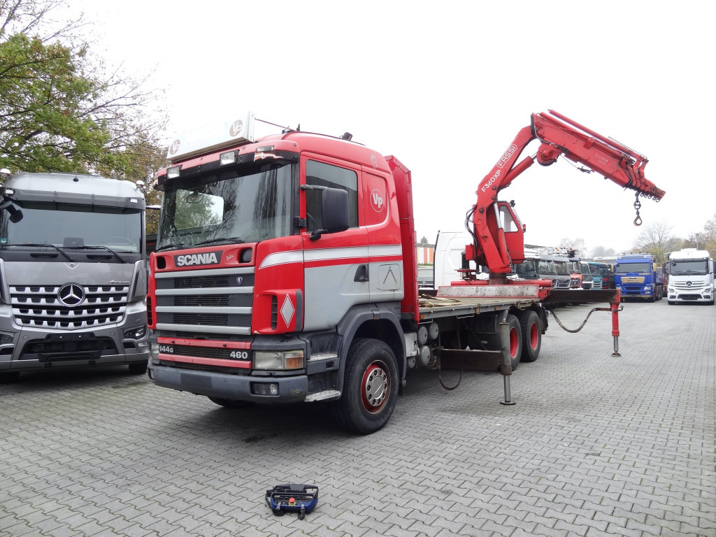 Kravas auto ar manipulatoru, Bortu kravas automašīna/ Platforma Scania R144 460 6X4 Fassi 360 bis 25 Meter: foto 12