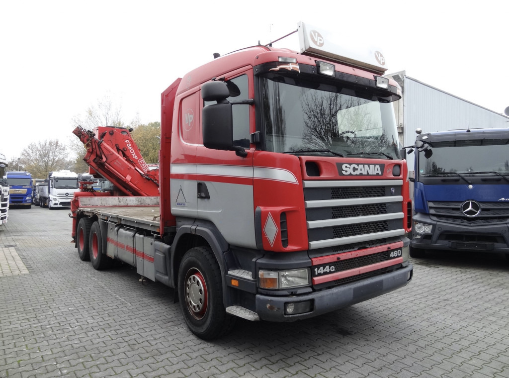 Kravas auto ar manipulatoru, Bortu kravas automašīna/ Platforma Scania R144 460 6X4 Fassi 360 bis 25 Meter: foto 8
