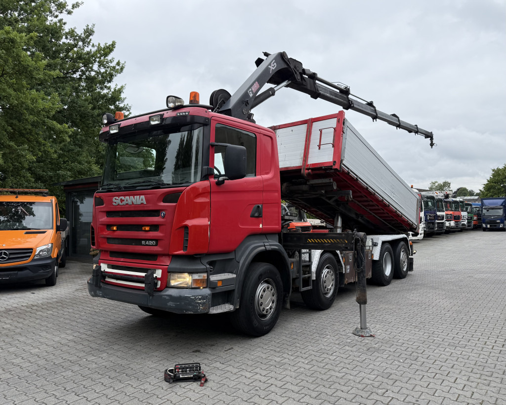 Scania R420 8X2*6 Kipper mit Kran Hiab 244-5 - Kravas automašīna pašizgāzējs, Kravas auto ar manipulatoru: foto 1 Scania R420 8X2*6 Kipper mit Kran Hiab 244-5 - Kravas automašīna pašizgāzējs, Kravas auto ar manipulatoru: foto 1