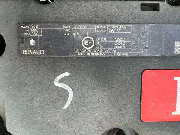 Dzinējs - Kravas automašīna Renault DXI5 190-EC06 Engine (Truck): foto 11
