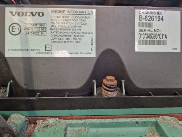 Volvo D13C460 EUV Engine (Truck) - Dzinējs - Kravas automašīna: foto 2 Volvo D13C460 EUV Engine (Truck) - Dzinējs - Kravas automašīna: foto 2