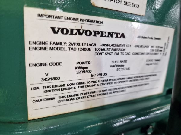 Volvo TAD1240GE Engine (Industrial) - Dzinējs - Industriālā iekārta: foto 3 Volvo TAD1240GE Engine (Industrial) - Dzinējs - Industriālā iekārta: foto 3