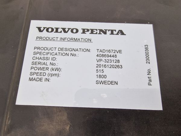 Volvo TAD1672VE Engine (Industrial) New - Dzinējs - Industriālā iekārta: foto 4 Volvo TAD1672VE Engine (Industrial) New - Dzinējs - Industriālā iekārta: foto 4