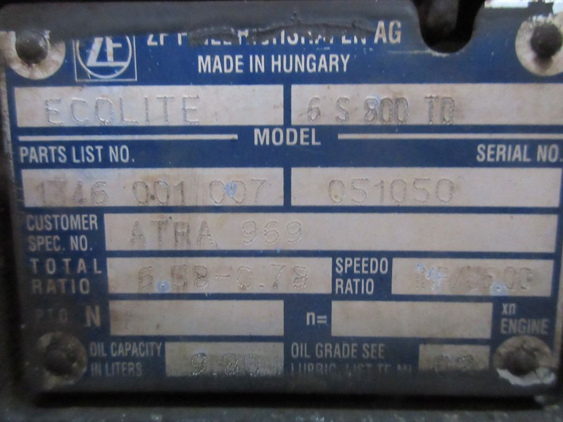 DAF 1700557/6S800TO RATIO 6.58-078 DAF LF EURO 5 - Pārnesumkārba - Kravas automašīna: foto 5 DAF 1700557/6S800TO RATIO 6.58-078 DAF LF EURO 5 - Pārnesumkārba - Kravas automašīna: foto 5
