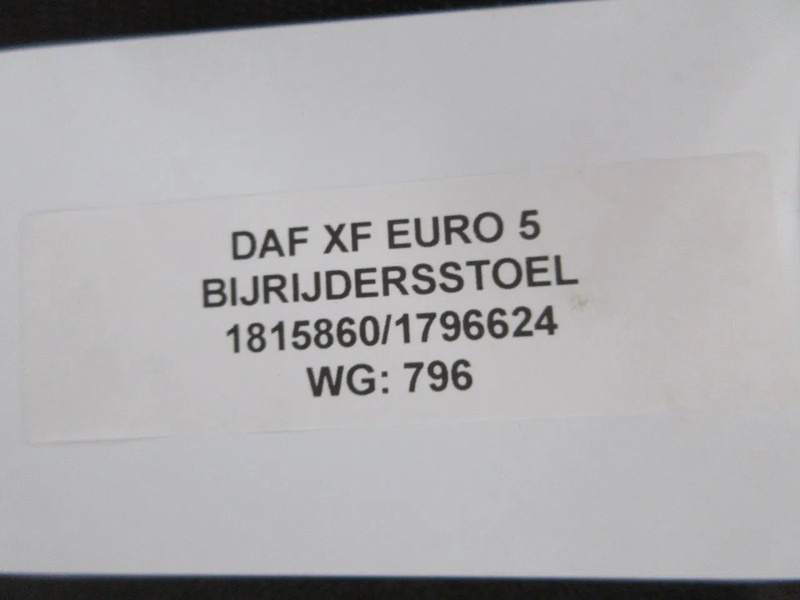 DAF 1815860 // 1796624 STOEL DAF XF CF EURO 5 MODEL 2012 - Sēdeklis - Kravas automašīna: foto 5 DAF 1815860 // 1796624 STOEL DAF XF CF EURO 5 MODEL 2012 - Sēdeklis - Kravas automašīna: foto 5