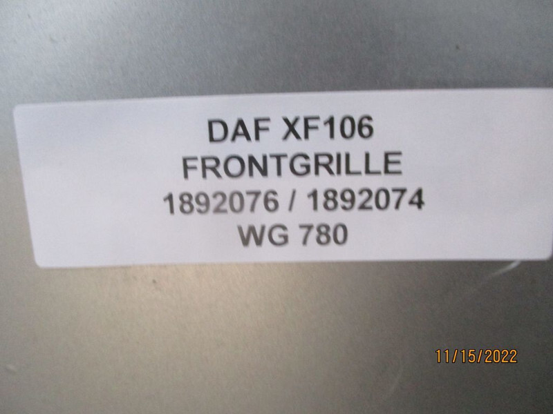 DAF 1892076//1892074 GRILL XF 106 EURO 6 - Radiatora reste - Kravas automašīna: foto 3 DAF 1892076//1892074 GRILL XF 106 EURO 6 - Radiatora reste - Kravas automašīna: foto 3