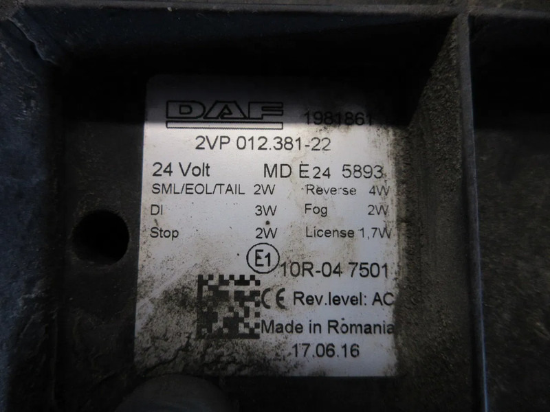 Elektrosistēma - Kravas automašīna DAF 1981862 // 1981861 LED LAMP DAF CF XF EURO 6 MODEL 2020: foto 6