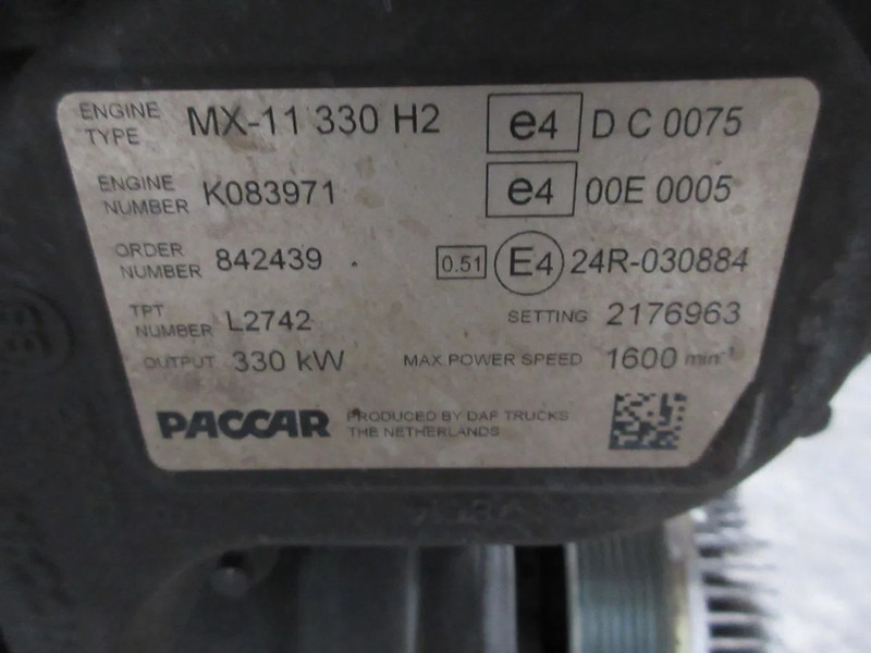DAF 2164501 // 2165153 // 2189684 MX 11 / 330 KW DAF CF 450 EURO 6 MODEL 2020 - Dzinējs - Kravas automašīna: foto 5 DAF 2164501 // 2165153 // 2189684 MX 11 / 330 KW DAF CF 450 EURO 6 MODEL 2020 - Dzinējs - Kravas automašīna: foto 5