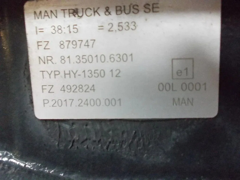 MAN 81.35003-7671/81.35010-6301RATIO 1=2,533 HY1350.MAN TGX TGS MODEL 2024 - Aizmugurējā ass - Kravas automašīna: foto 5 MAN 81.35003-7671/81.35010-6301RATIO 1=2,533 HY1350.MAN TGX TGS MODEL 2024 - Aizmugurējā ass - Kravas automašīna: foto 5