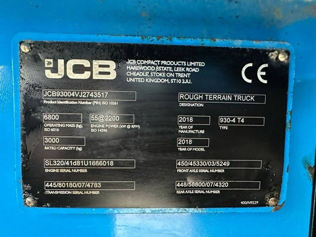 JCB 930-4 T4 - Bezceļu autokrāvējs: foto 3 JCB 930-4 T4 - Bezceļu autokrāvējs: foto 3