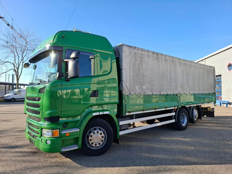 Scania R410 / GERMAN TRUCK / RETARDER / LIFT+LENKACHSE / SLIDING ROOF / SMART TACHO / PARK AIRCO / NAVI / LWDS / AUTOMATIC / EURO-6 / 2 - Kravas automašīna ar tentu: foto 1 Scania R410 / GERMAN TRUCK / RETARDER / LIFT+LENKACHSE / SLIDING ROOF / SMART TACHO / PARK AIRCO / NAVI / LWDS / AUTOMATIC / EURO-6 / 2 - Kravas automašīna ar tentu: foto 1