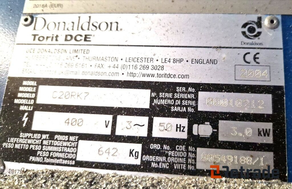 Industriālā iekārta Avsugsystem for industri – Donaldson Torit DCE med JKF ventil: foto 7