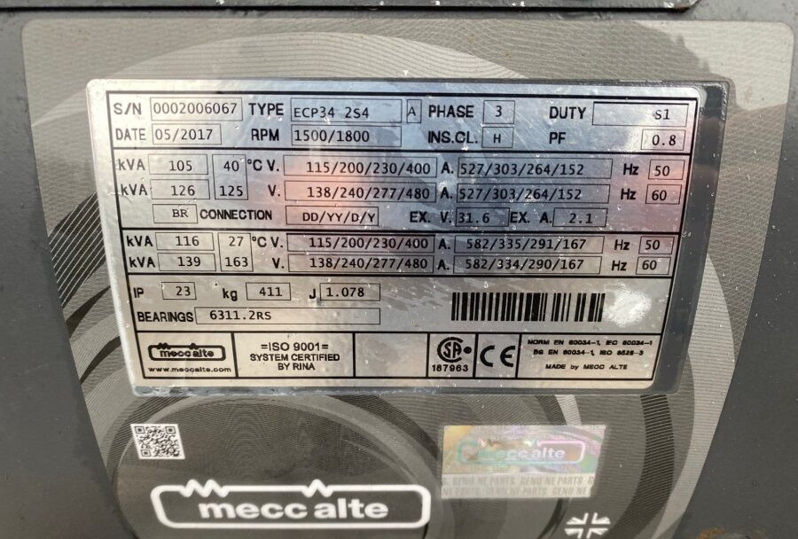 Diversen ECP34 2S4 - Iveco Engine,126kVA,New oils, filters, Mecc Alte ECP34 2S4 - Elektroģenerators: foto 4 Diversen ECP34 2S4 - Iveco Engine,126kVA,New oils, filters, Mecc Alte ECP34 2S4 - Elektroģenerators: foto 4