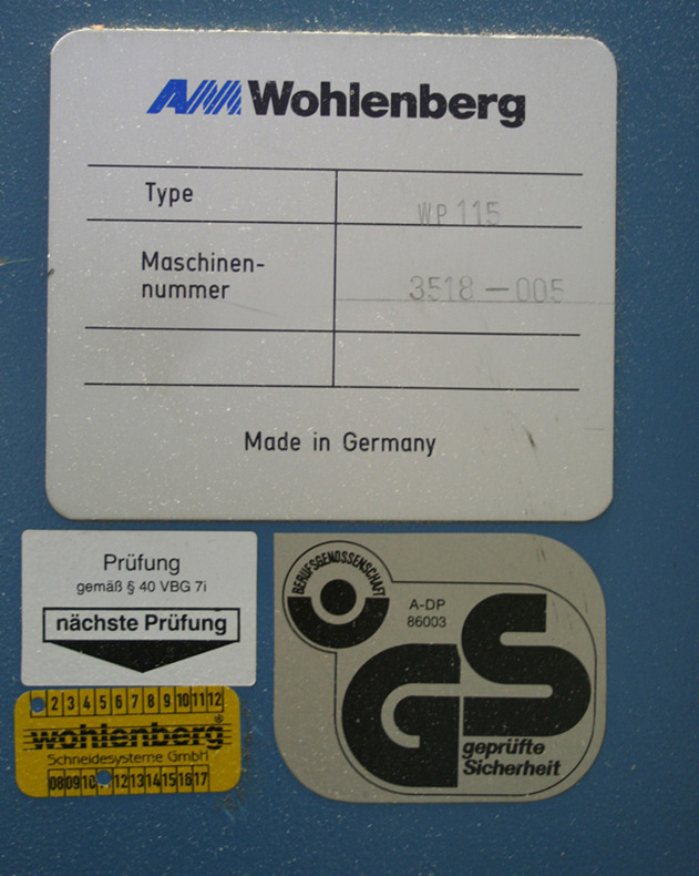 Wohlenberg 115 MCS-2 cutting machine - Papīra griešanas mašīna: foto 2 Wohlenberg 115 MCS-2 cutting machine - Papīra griešanas mašīna: foto 2