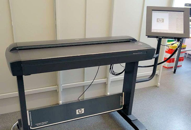 Document scanner plan scanner schematic scanner with document feeder HP Designjet 4500 - Drukas iekārtas: foto 1 Document scanner plan scanner schematic scanner with document feeder HP Designjet 4500 - Drukas iekārtas: foto 1