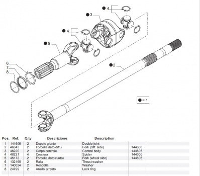 Kramer Kt407 Claas Scorpion 7035 Front Axle Drive Shaft Short Fork, Yoke 26.25, 45172, 46220 - Priekšējā ass: foto 1 Kramer Kt407 Claas Scorpion 7035 Front Axle Drive Shaft Short Fork, Yoke 26.25, 45172, 46220 - Priekšējā ass: foto 1
