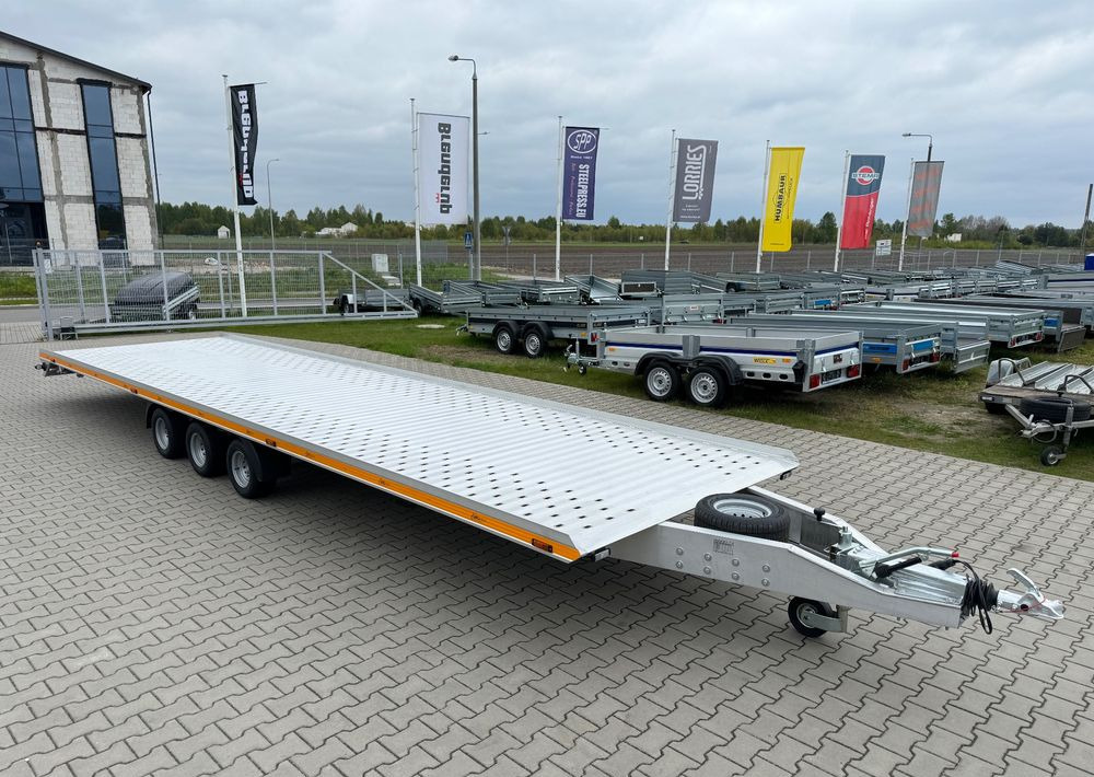 GROMEX laweta aluminiowa | 850x210cm | DMC 3500kg | platforma na 2 auta | 3 osie AL-KO | OŚWIETLENIE LED - Piekabe autovedējs: foto 4 GROMEX laweta aluminiowa | 850x210cm | DMC 3500kg | platforma na 2 auta | 3 osie AL-KO | OŚWIETLENIE LED - Piekabe autovedējs: foto 4