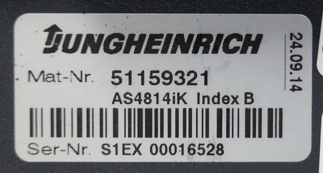 Jungheinrich 51159321 | Rij/hef regeling drive/lifting controller AS4814Ik Index - Elektroniskais vadības bloks (ECU) - Iekraušanas tehnika: foto 4 Jungheinrich 51159321 | Rij/hef regeling drive/lifting controller AS4814Ik Index - Elektroniskais vadības bloks (ECU) - Iekraušanas tehnika: foto 4