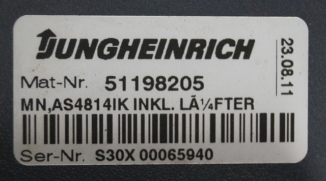 Jungheinrich 51159321 | Rij/hef regeling drive/lifting controller AS4814Ik Index - Elektroniskais vadības bloks (ECU) - Iekraušanas tehnika: foto 5 Jungheinrich 51159321 | Rij/hef regeling drive/lifting controller AS4814Ik Index - Elektroniskais vadības bloks (ECU) - Iekraušanas tehnika: foto 5