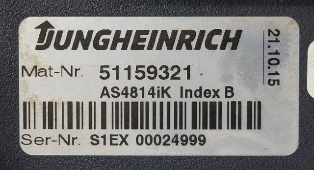 Jungheinrich 51159321 | Rij/hef regeling drive/lifting controller AS4814Ik Index - Elektroniskais vadības bloks (ECU) - Iekraušanas tehnika: foto 2 Jungheinrich 51159321 | Rij/hef regeling drive/lifting controller AS4814Ik Index - Elektroniskais vadības bloks (ECU) - Iekraušanas tehnika: foto 2