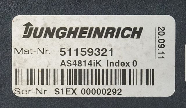 Jungheinrich 51159321 | Rij/hef regeling drive/lifting controller AS4814Ik Index - Elektroniskais vadības bloks (ECU) - Iekraušanas tehnika: foto 2 Jungheinrich 51159321 | Rij/hef regeling drive/lifting controller AS4814Ik Index - Elektroniskais vadības bloks (ECU) - Iekraušanas tehnika: foto 2