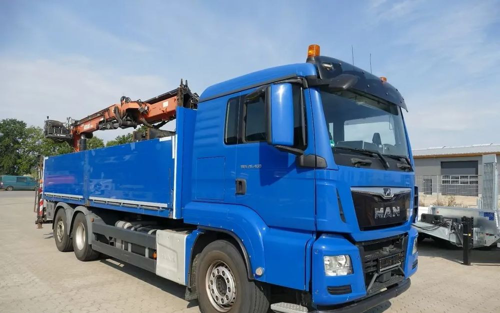 MAN TGS 26.460 – Platforma z żurawiem HDS tylnym do materiałów budowlanych / Retarder / 6x2 / Klima / Euro 6 - Kravas auto ar manipulatoru, Bortu kravas automašīna/ Platforma: foto 1 MAN TGS 26.460 – Platforma z żurawiem HDS tylnym do materiałów budowlanych / Retarder / 6x2 / Klima / Euro 6 - Kravas auto ar manipulatoru, Bortu kravas automašīna/ Platforma: foto 1