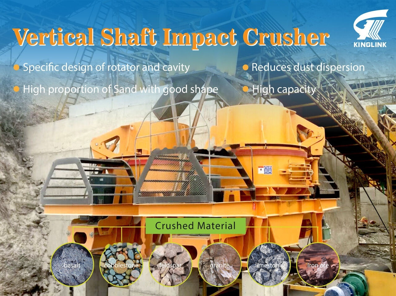 Kinglink VSI Crusher KL8 for making sand and aggregate shaping - Trieciena drupinātājs: foto 1 Kinglink VSI Crusher KL8 for making sand and aggregate shaping - Trieciena drupinātājs: foto 1