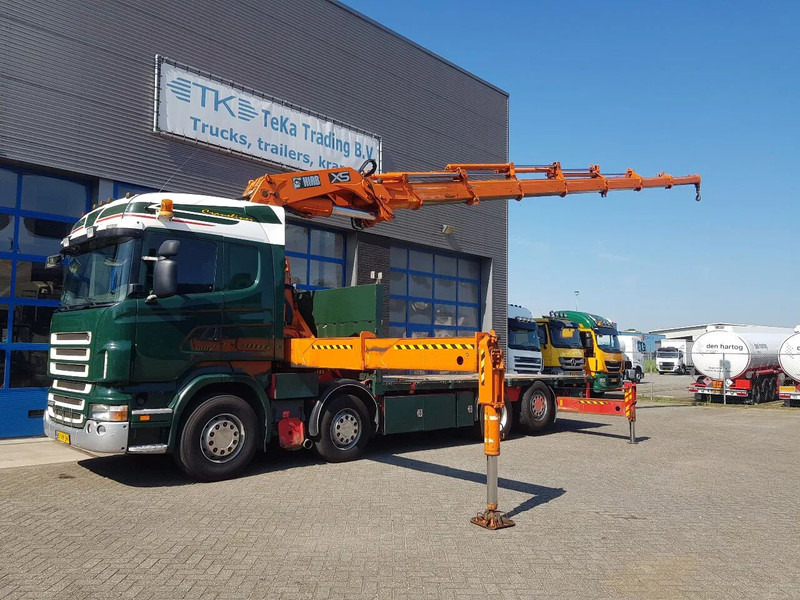 Scania R420 8x2 HIAB 800E-7 Hipro 80 ton/meter Winch Retarder - Bortu kravas automašīna/ Platforma: foto 1 Scania R420 8x2 HIAB 800E-7 Hipro 80 ton/meter Winch Retarder - Bortu kravas automašīna/ Platforma: foto 1