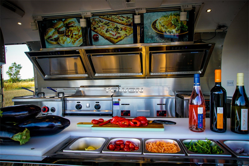 Yowon commercial food vending trailer Airstream type food truck - Tirdzniecības piekabe: foto 4 Yowon commercial food vending trailer Airstream type food truck - Tirdzniecības piekabe: foto 4