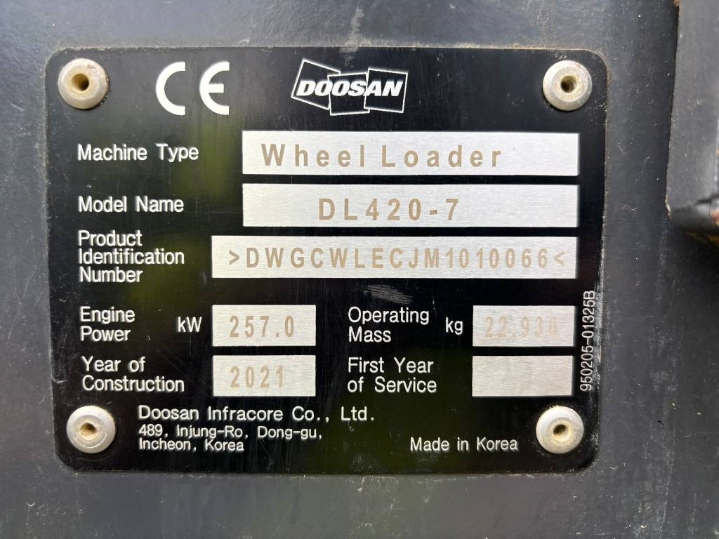 Doosan DL 420-7 (CDC / Under Preparation) - Riteņu iekrāvējs: foto 2 Doosan DL 420-7 (CDC / Under Preparation) - Riteņu iekrāvējs: foto 2