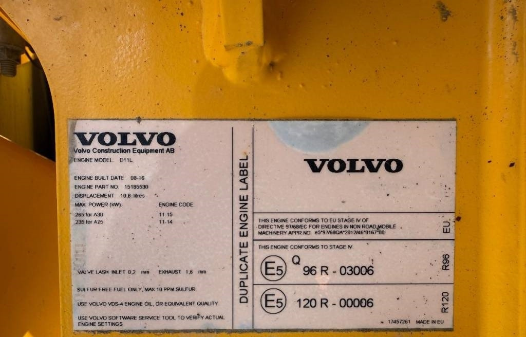 Volvo A 30 G (On Transport) - Artikulētias pašizgāzējs: foto 4 Volvo A 30 G (On Transport) - Artikulētias pašizgāzējs: foto 4