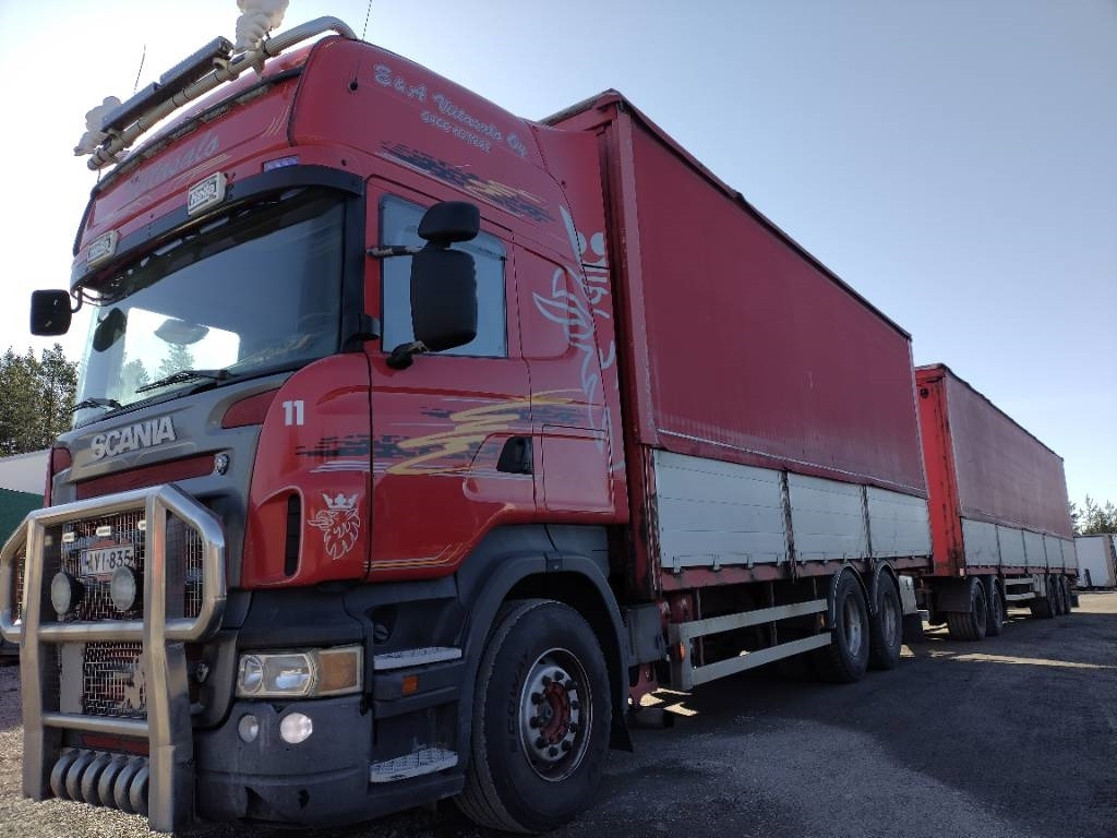 Kravas automašīna ar tentu Scania Nousukapelli+Jyki kärry 3m sisäkork.liukukatot: foto 6
